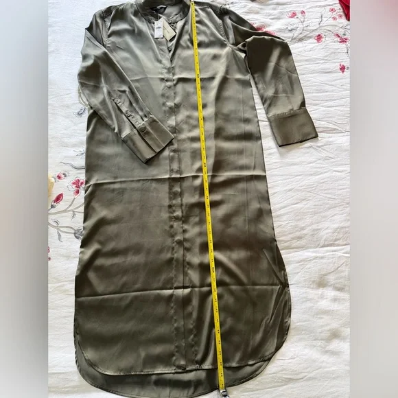 Banana Republic Olive-Tone Long Sleeve Button Front Dress - Picture 5 of 5